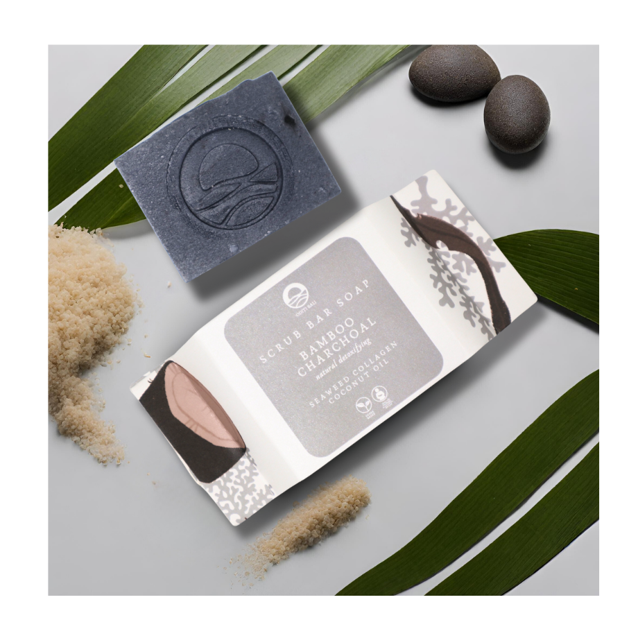 BAMBOO CHARCOAL - Seaweed Scrub Bar Soap (120gr)